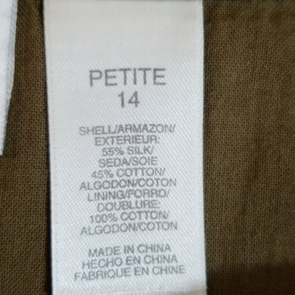 Vintage Liz Claiborne Silk Applique Skirt- A-line Olive Lime 14P Two Lay… - Picture 4 of 9